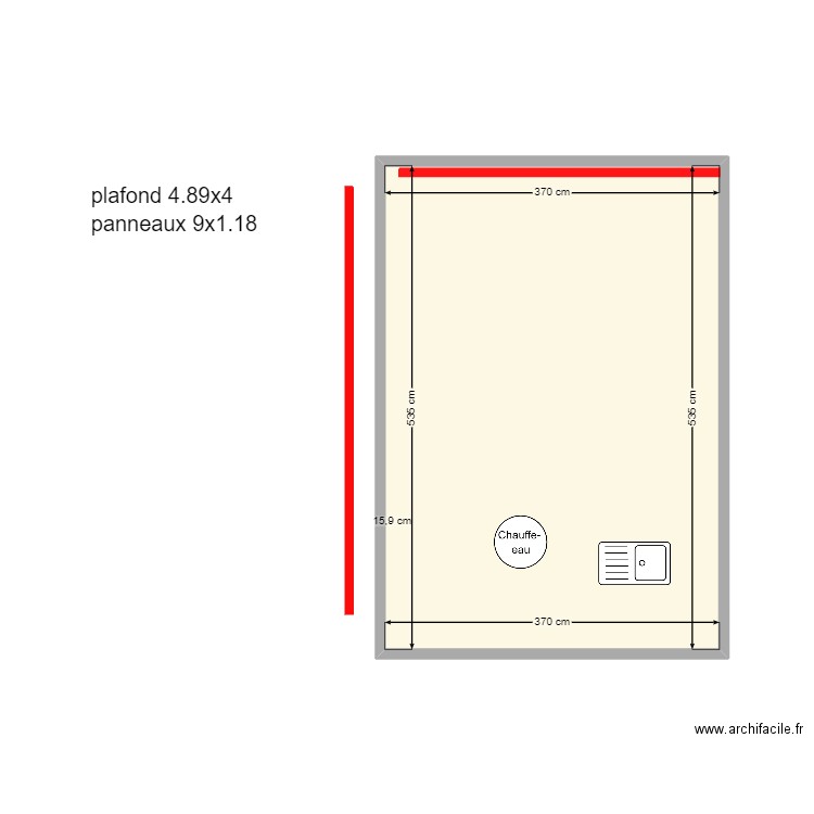 labo. Plan de 1 pièce et 20 m2