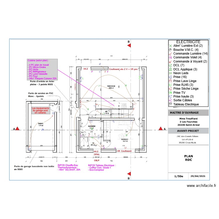 Trouffiard RDC Electricité. Plan de 0 pièce et 0 m2