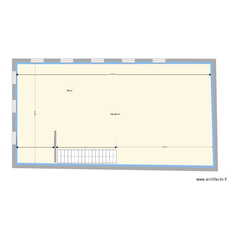 Cotations Clélia. Plan de 2 pièces et 202 m2