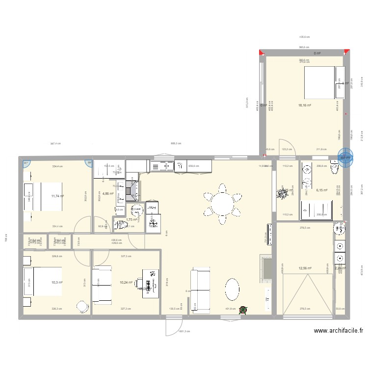 plan mel jul. Plan de 18 pièces et 131 m2