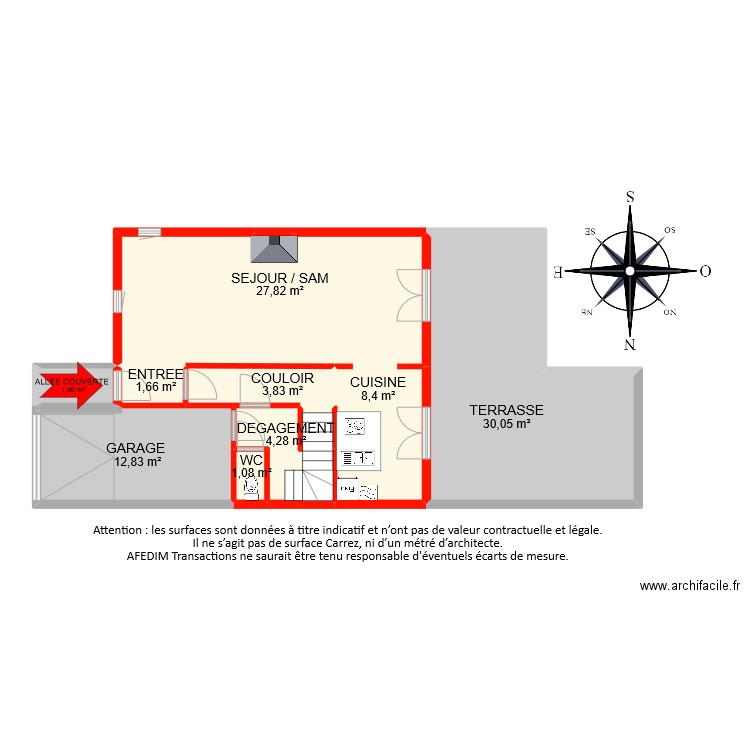 BI9360 RDC. Plan de 12 pièces et 93 m2