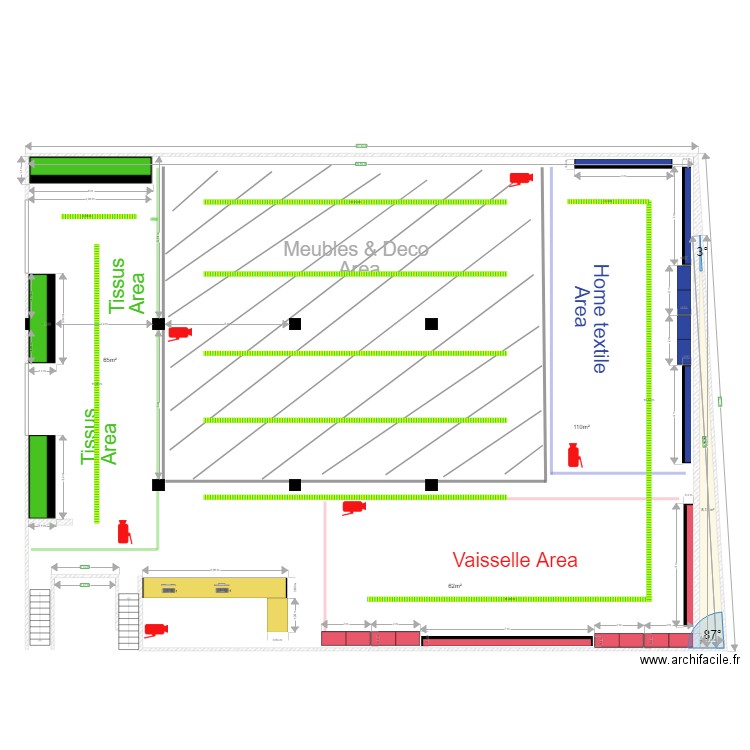 Plan Maarif 1er Etage1. Plan de 1 pièce et 8 m2