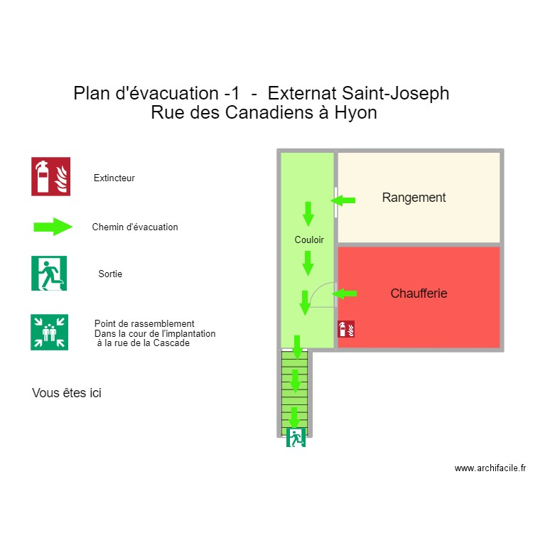 Canadiens cave. Plan de 4 pièces et 47 m2