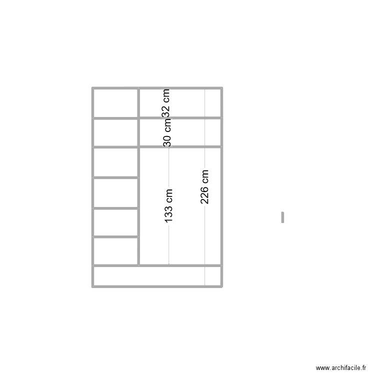 placard ch 1. Plan de 5 pièces et 1 m2