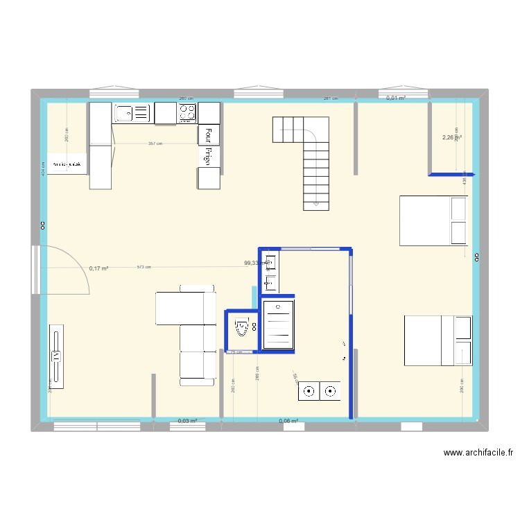 201 . Plan de 6 pièces et 102 m2