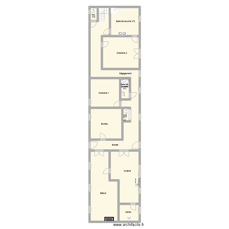 KAZY TANI RDC. Plan de 11 pièces et 189 m2