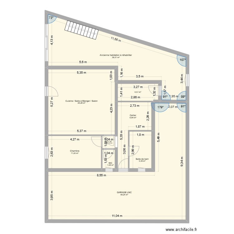 JOURDAN RDC EDL. Plan de 9 pièces et 153 m2