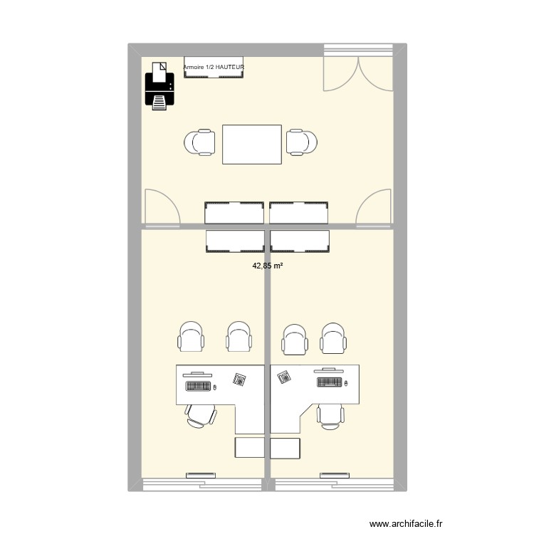 BUREAU CLOISONNE. Plan de 0 pièce et 0 m2