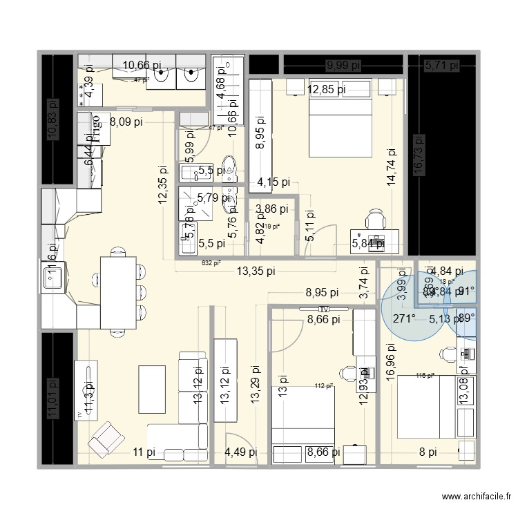 615-version2026. Plan de 12 pièces et 108 m2