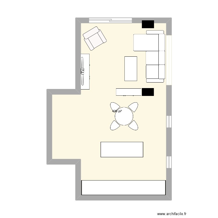 4 demi novia. Plan de 1 pièce et 41 m2