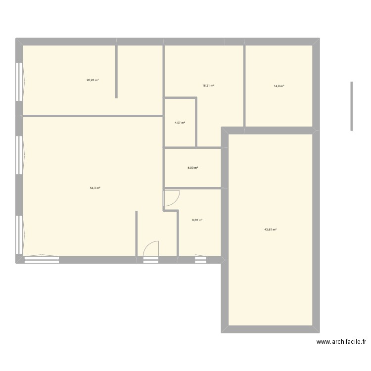 certrert. Plan de 8 pièces et 174 m2