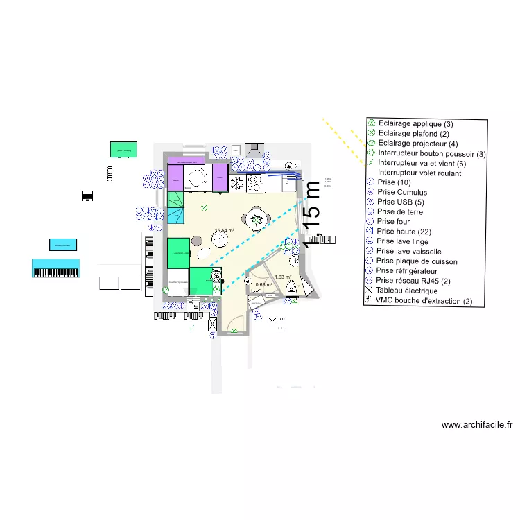 Interrupteurs. Plan de 