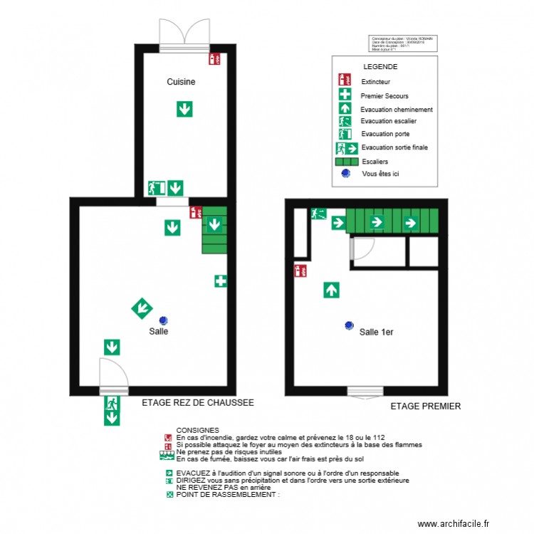 MANICARETTI  Plan Evacuation. Plan de 0 pièce et 0 m2