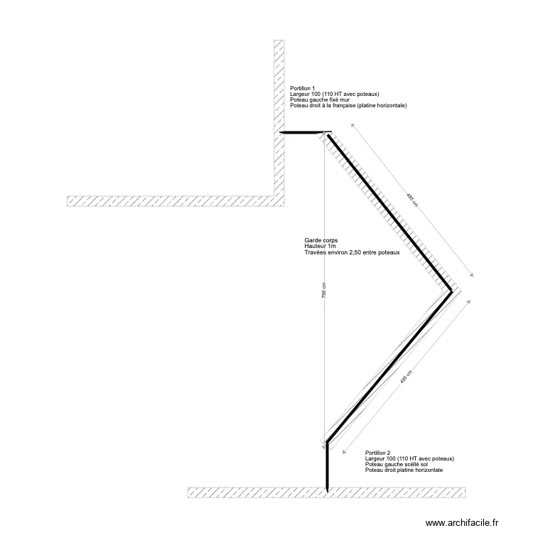 Garde corps. Plan de Garde corps. Plan de