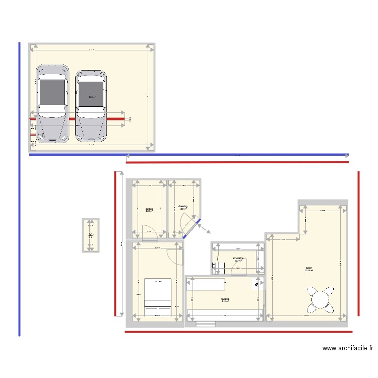 essai maison rectangulaire zazza 90m2. Plan de 0 pièce et 0 m2