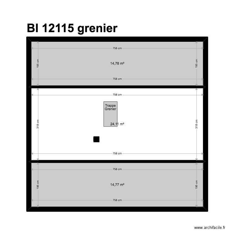 BI 12115. Plan de 21 pièces et 212 m2