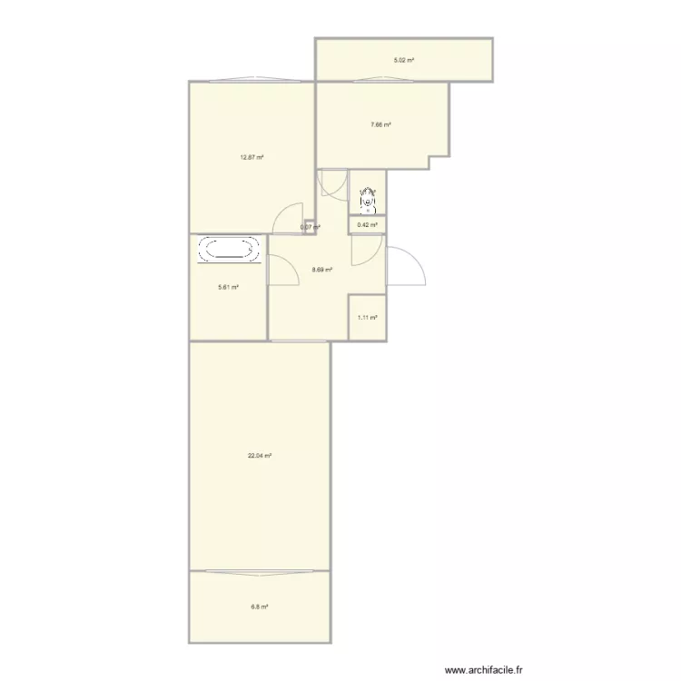 Appartement ren&eacute;e. Plan de 