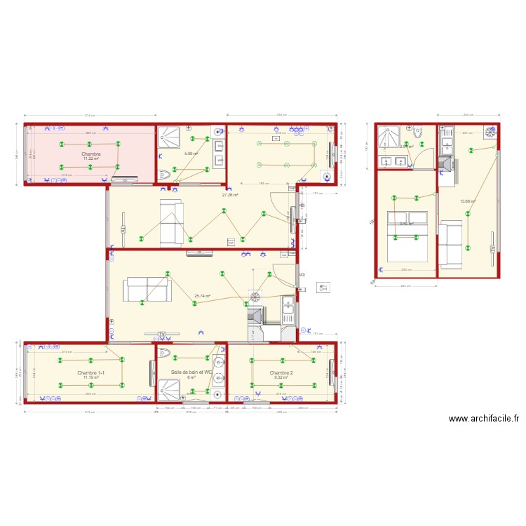 Maison Habitation ST CLAIR Electricité1. Plan de 0 pièce et 0 m2