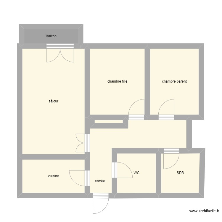 tissier gentilly. Plan de 9 pièces et 60 m2