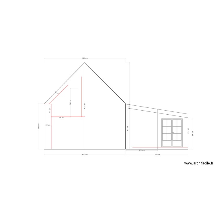 pignon douche. Plan de 0 pièce et 0 m2