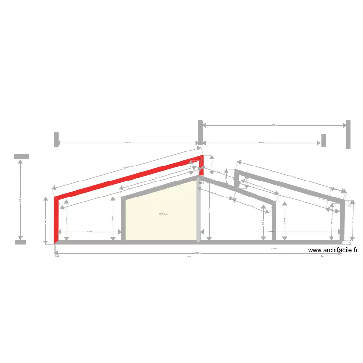tonnara vue de cote demi toit. Plan de 