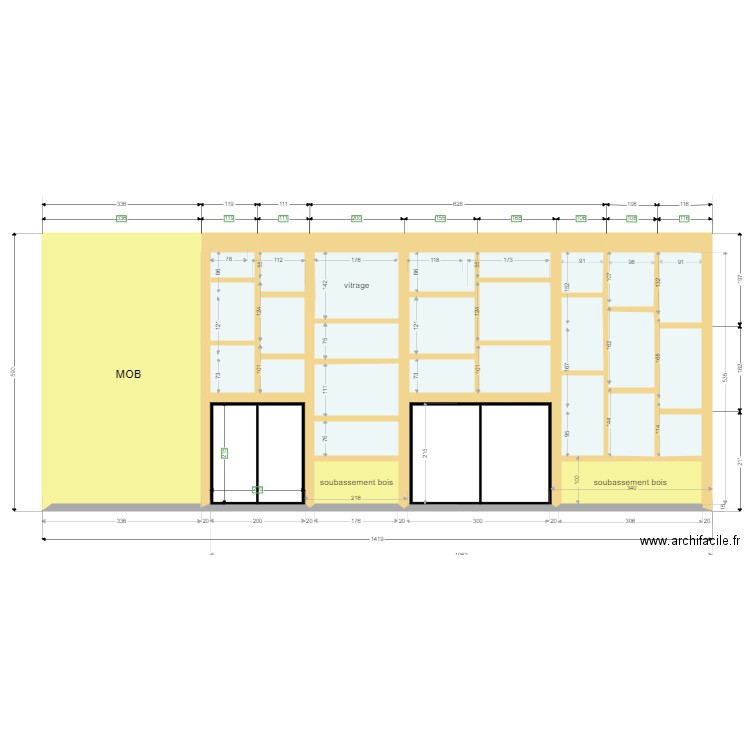 Mur rideau Plan A V2 couleur v2. Plan de 0 pièce et 0 m2