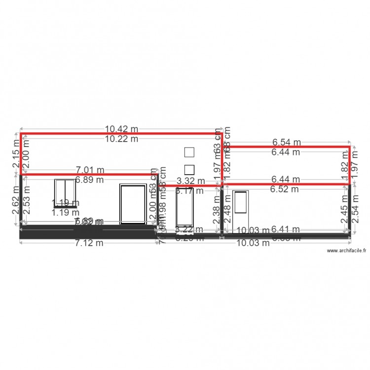 Façade coté jardin. Plan de 0 pièce et 0 m2