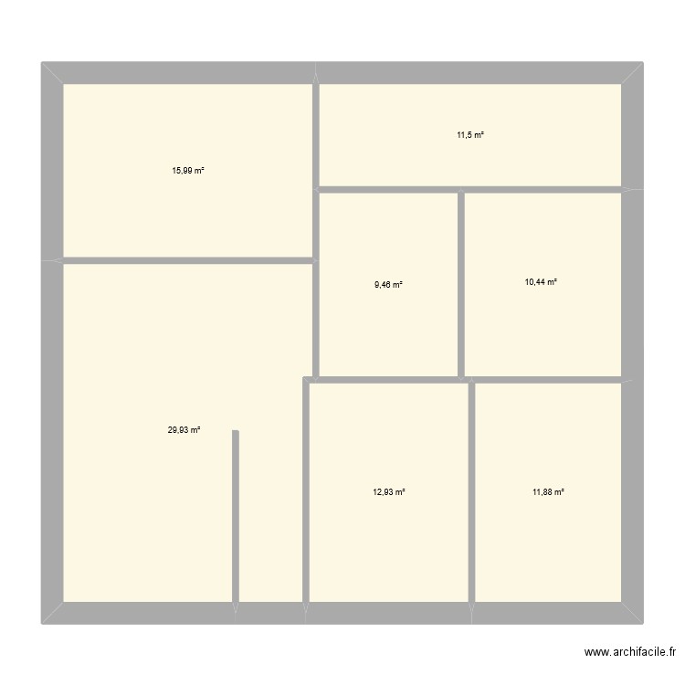 maison carré 2. Plan de 7 pièces et 102 m2