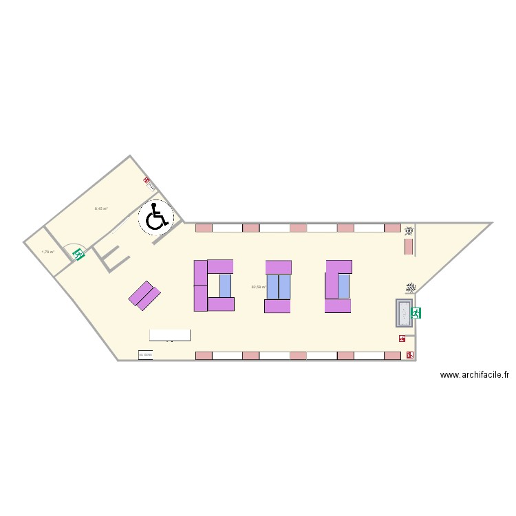 narbonne1. Plan de 3 pièces et 93 m2