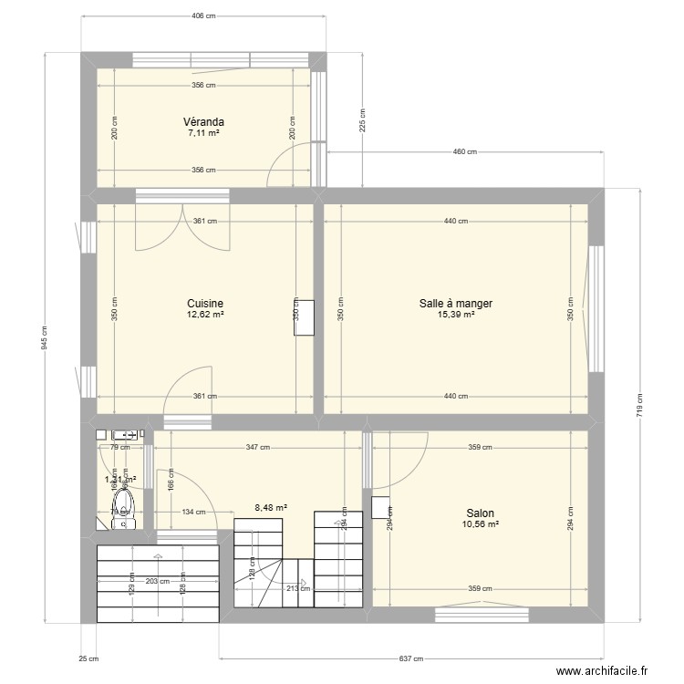 RDC Thomas HASSLER et Maïté. Plan de 6 pièces et 55 m2