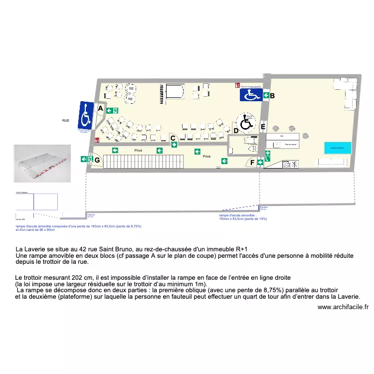 La Laverie plan de coupe (notice 7). Plan de 