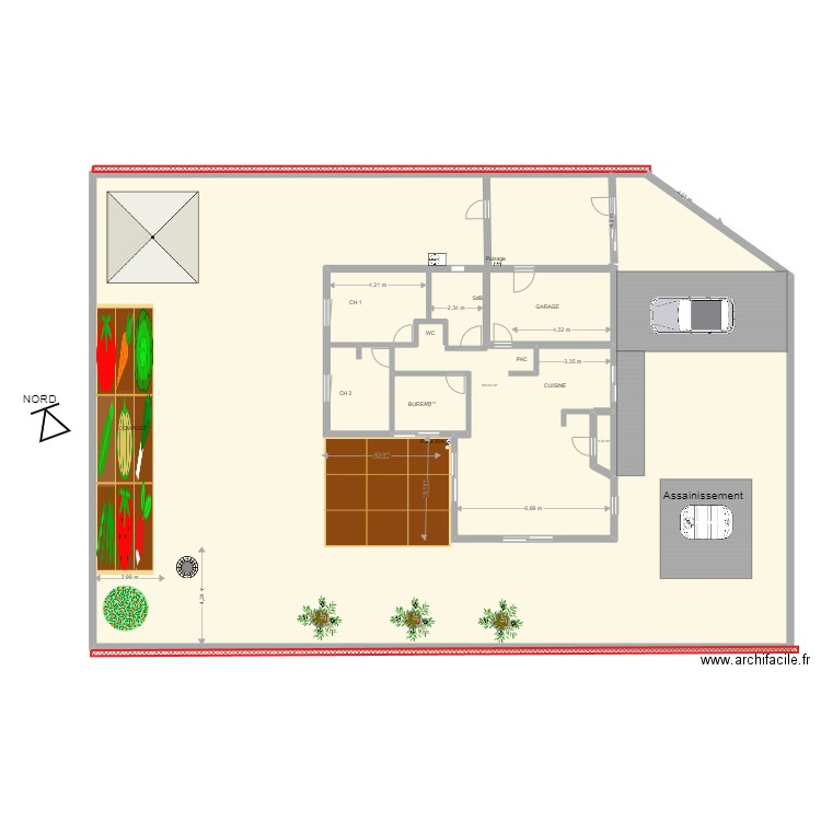 terrain. Plan de 4 pièces et 712 m2