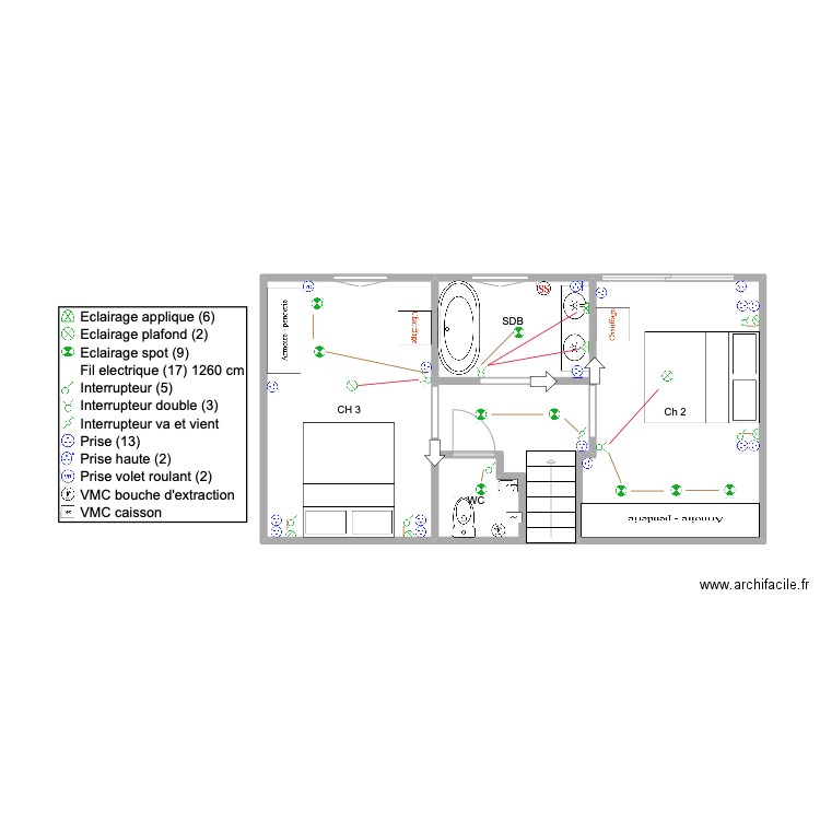 Plan étage 31 pascal Lafargue . Plan de 4 pièces et 37 m2