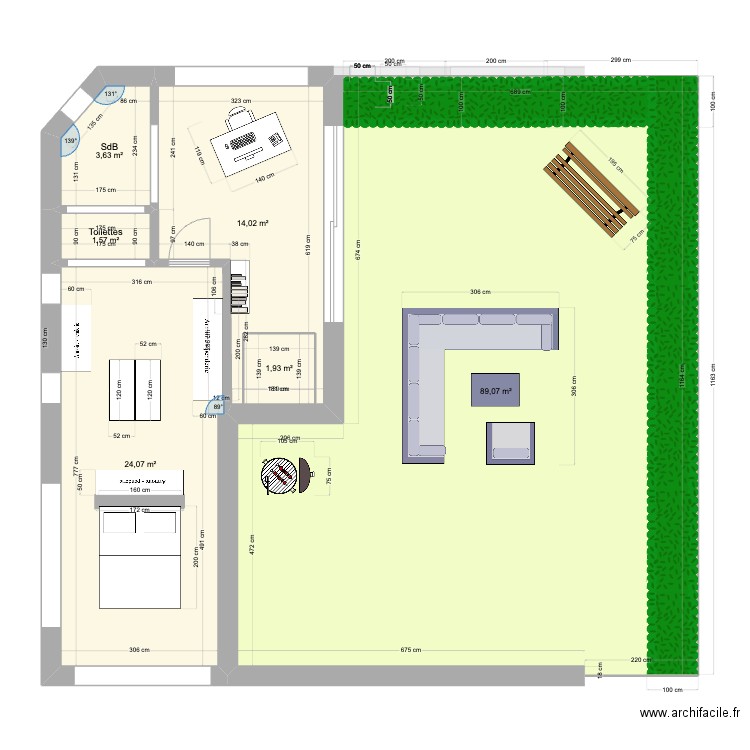 Maison. Plan de 18 pièces et 294 m2