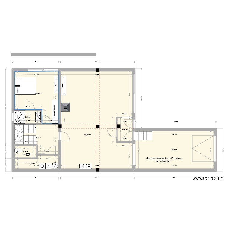 RDC plan 3. Plan de 8 pièces et 119 m2