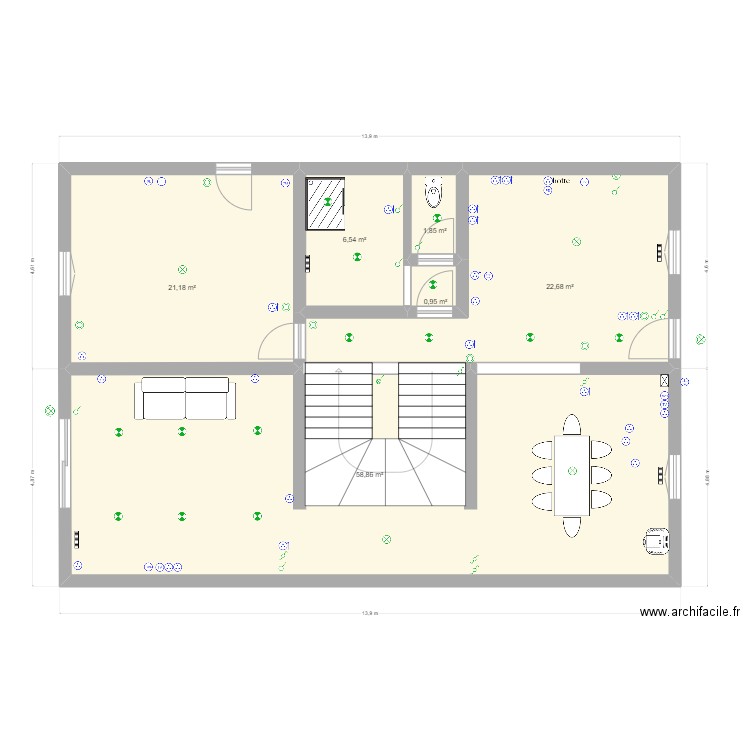 hussenet mathieu rdc. Plan de 6 pièces et 112 m2