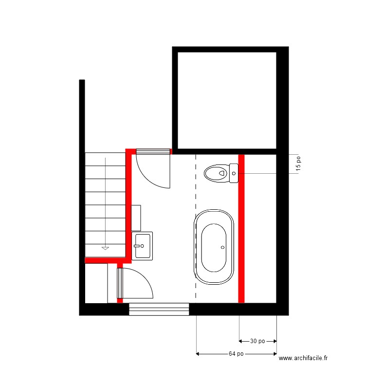 Chaumière Sdb. Plan de 0 pièce et 0 m2
