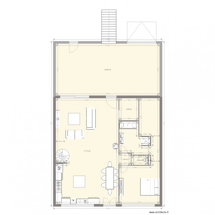  loft 1er avec terasse. Plan de 0 pièce et 0 m2