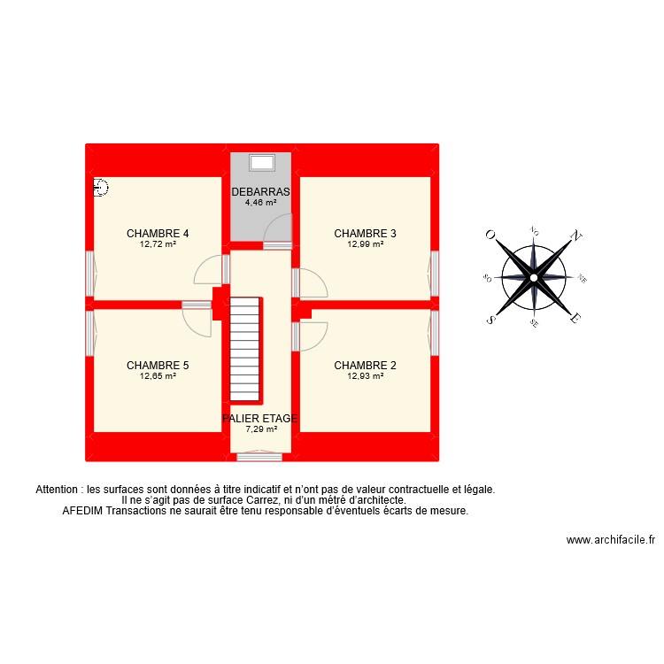 bi 8497 ETAGE . Plan de 11 pièces et 72 m2