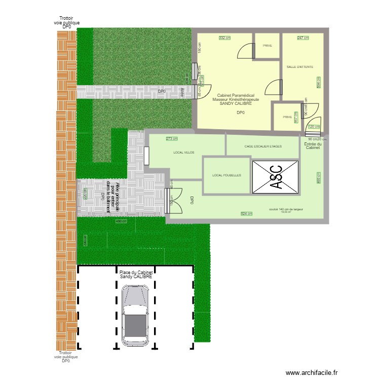 STATIONNEMENT CABINET MASSEUR KINESITHERAPEUTE . Plan de 0 pièce et 0 m2