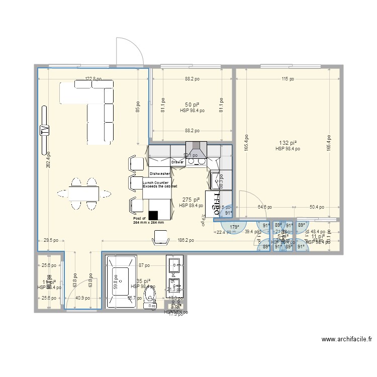 Plan BB   for 2 kitchen in  Hochelaga. Plan de 0 pièce et 0 m2