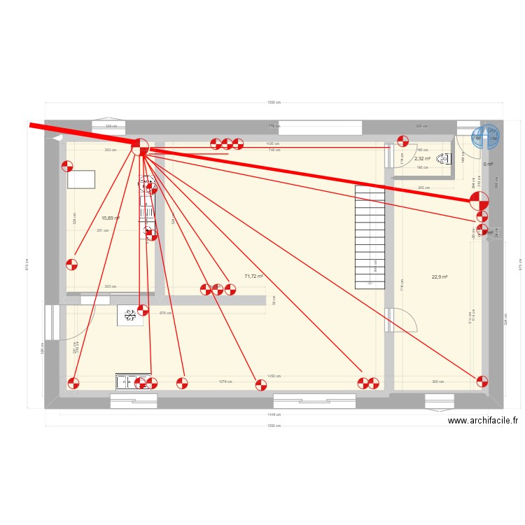 plan final elec. Plan de 15 pièces et 232 m2