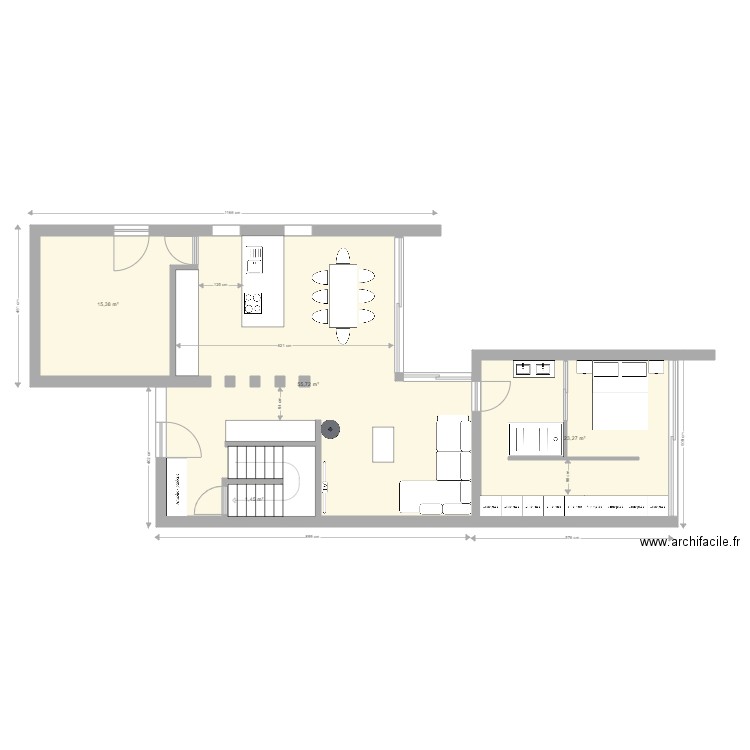 nouvelle maison redimensionner. Plan de 7 pièces et 144 m2