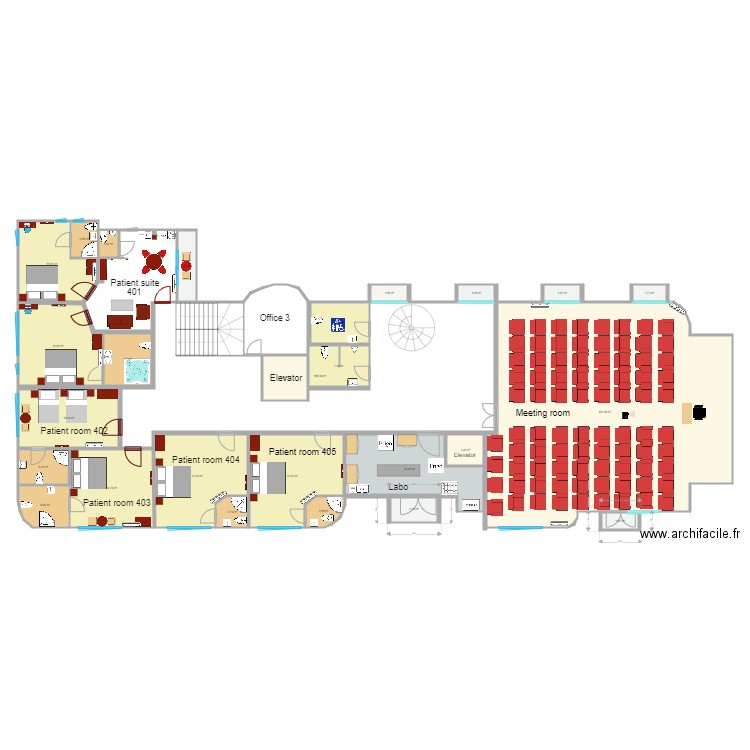 mirador clinic third flloor. Plan de 27 pièces et 477 m2