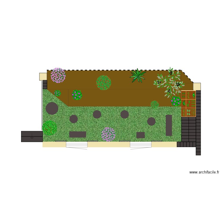 Jardin façade sud. Plan de 0 pièce et 0 m2