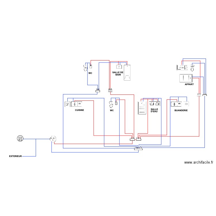 plomberie. Plan de 0 pièce et 0 m2