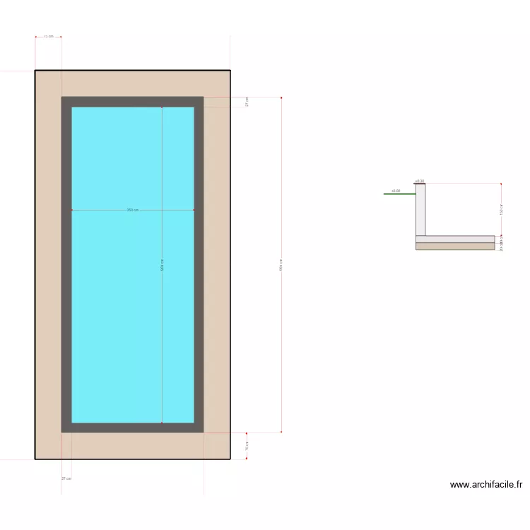CLAVERAU PISICNE VUE EN COUPE. Plan de 