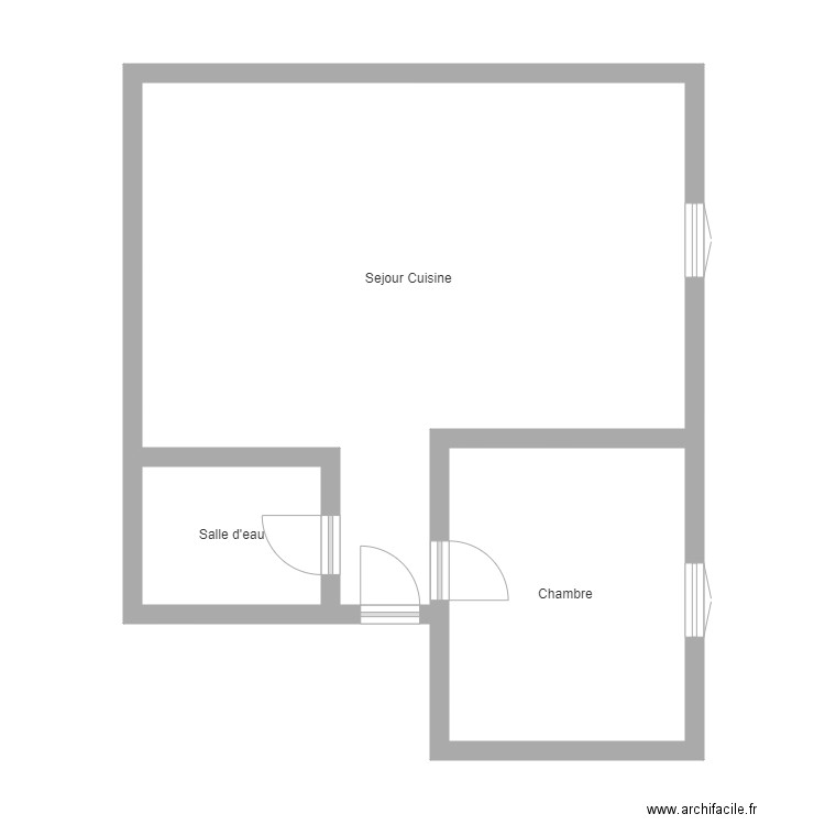 350601071. Plan de 3 pièces et 55 m2