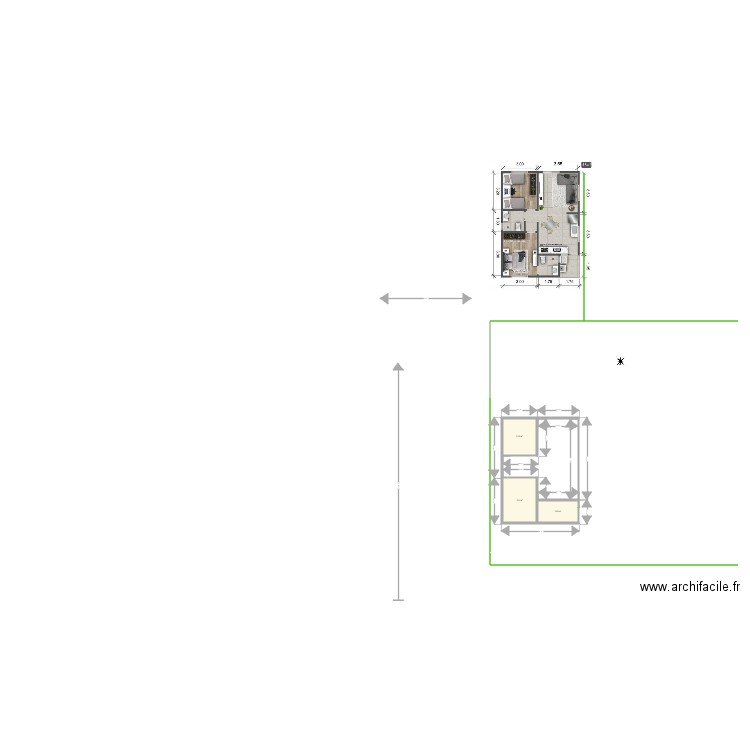 Maison Yleana. Plan de 3 pièces et 24 m2