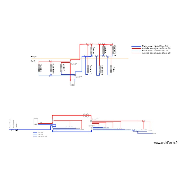 Barbechat chauffage variante. Plan de 0 pièce et 0 m2